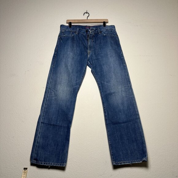Levi Red Label Collection Retro Denim Jean Men 36x32 Blue Western Distressed Y2K - Picture 1 of 13